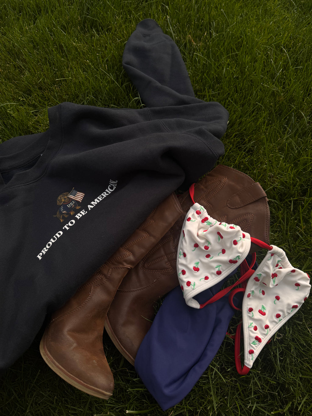 Proud To Be American Navy Crewneck