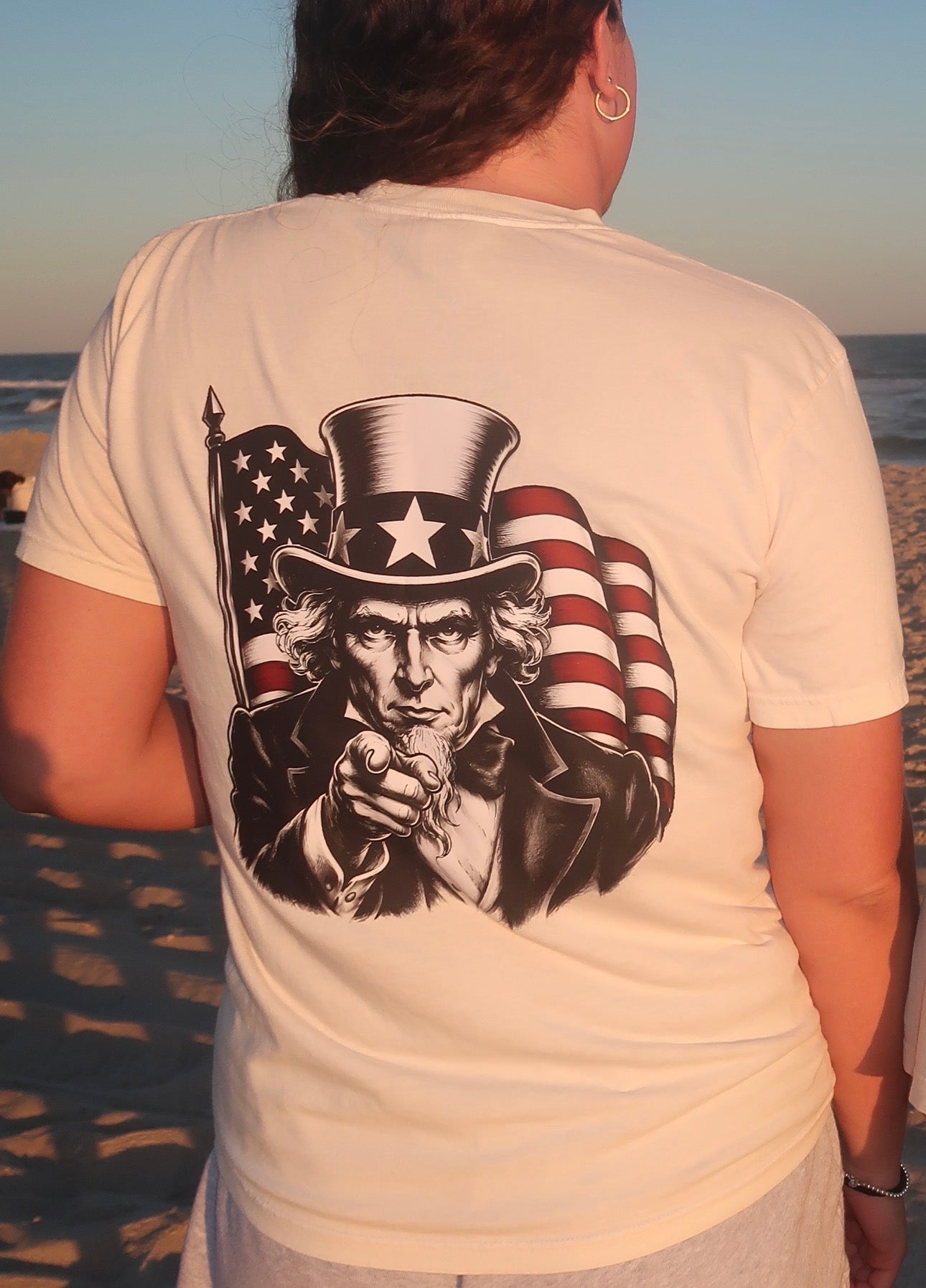 Youth White Uncle Sam T-shirt