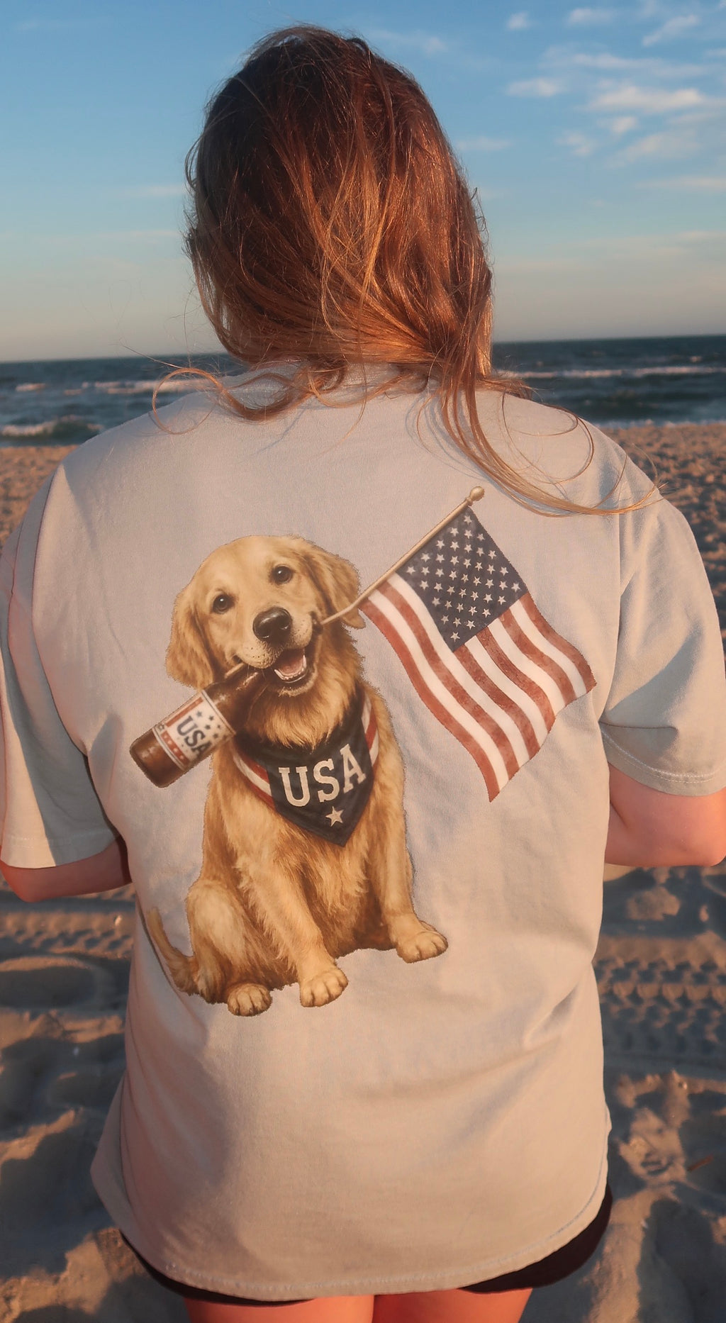 USA Dog and Beer T-shirt