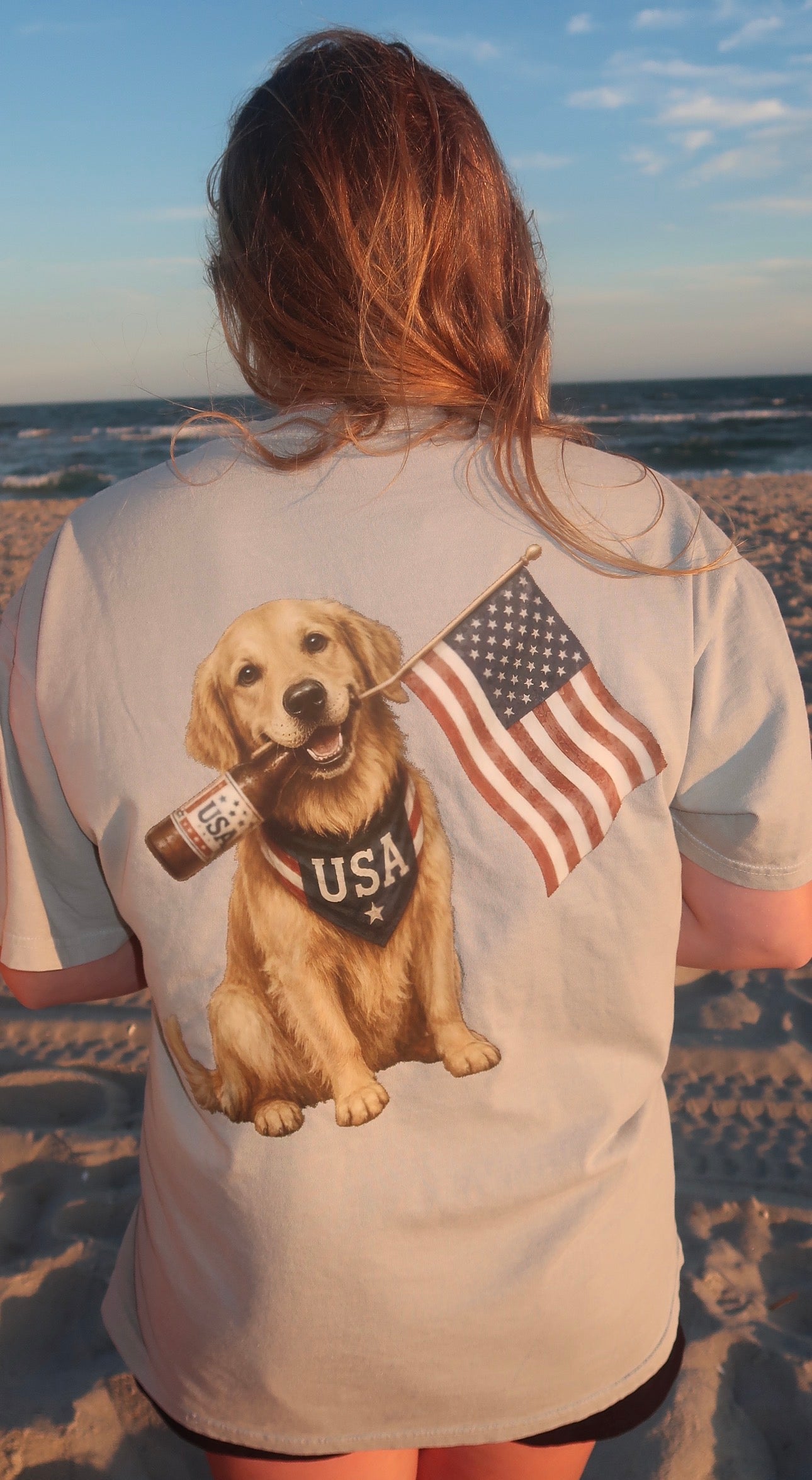 USA Dog and Beer T-shirt