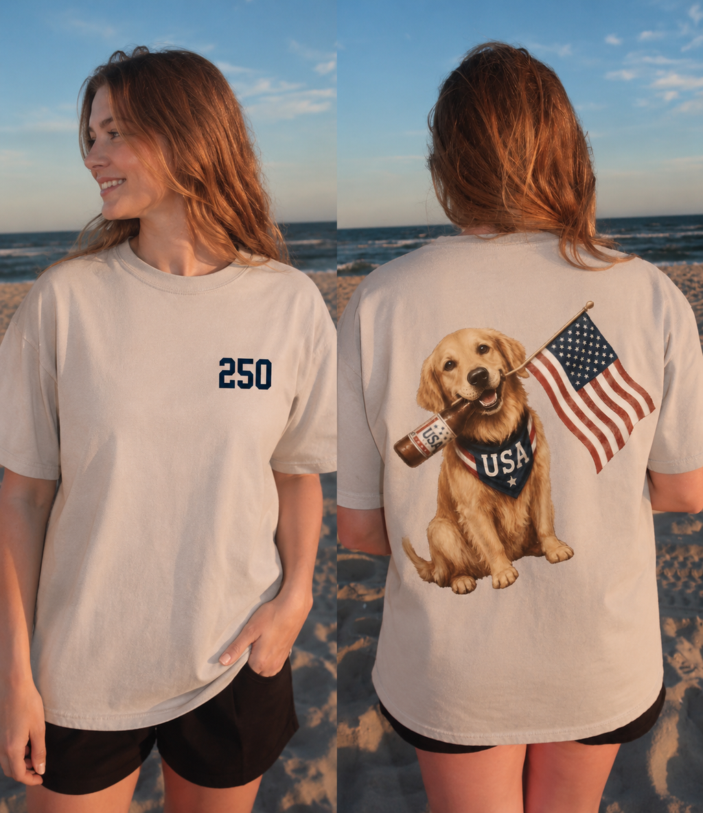 USA Dog and Beer T-shirt